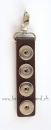 Lederschlüsselanhänger für Click Button 14,5cm dunkelbraun