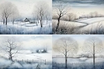 Designpapier Winterlandschaft